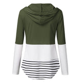 Load image into Gallery viewer, Maternity Autumn and Winter Colorblock Long Sleeve Hooded Nursing Jacket