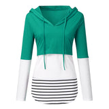 Load image into Gallery viewer, Maternity Autumn and Winter Colorblock Long Sleeve Hooded Nursing Jacket