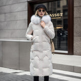 Load image into Gallery viewer, Cotton padded clothes women&#39;s middle and long style, slim fit, knee length cotton padded clothes, large wool collar and thick cotton padded jacket