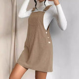 Load image into Gallery viewer, Corduroy loose sleeveless slip dress Solid color slip dress